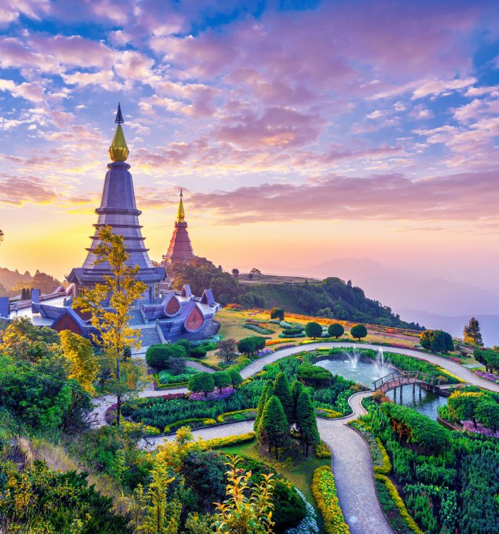 Landmark pagoda in doi Inthanon national park at Chiang mai, Thailand.